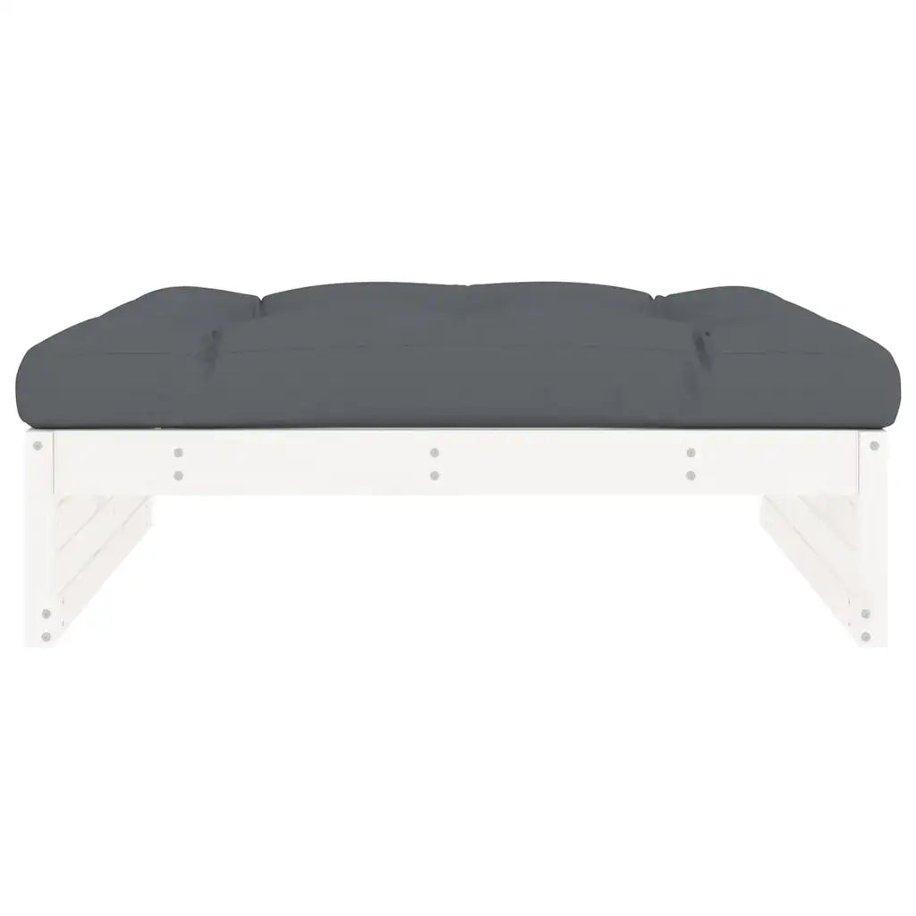 Poggiapiedi da Giardino 120x80 cm Legno Massello di Pino Bianco 825766