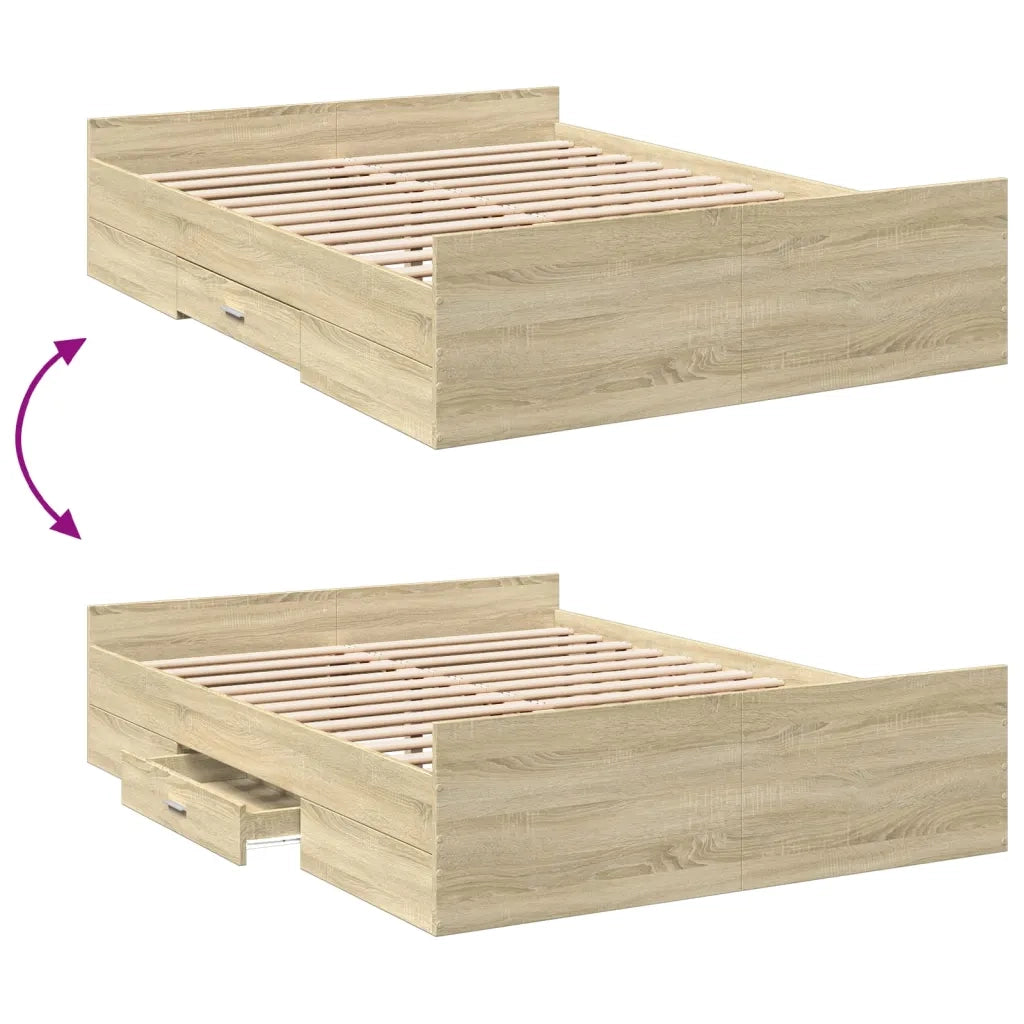 Giroletto Cassetti Rovere Sonoma 120x190 cm Legno Multistrato 3280323