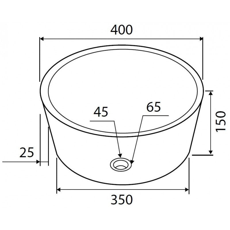 TIMUR NERO lavabo rotondo da appoggio Ø40 x15 cm in pietra