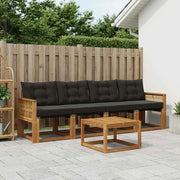 Set di divani da esterno con cuscino 5 pcs Naturale e Nero 3381764