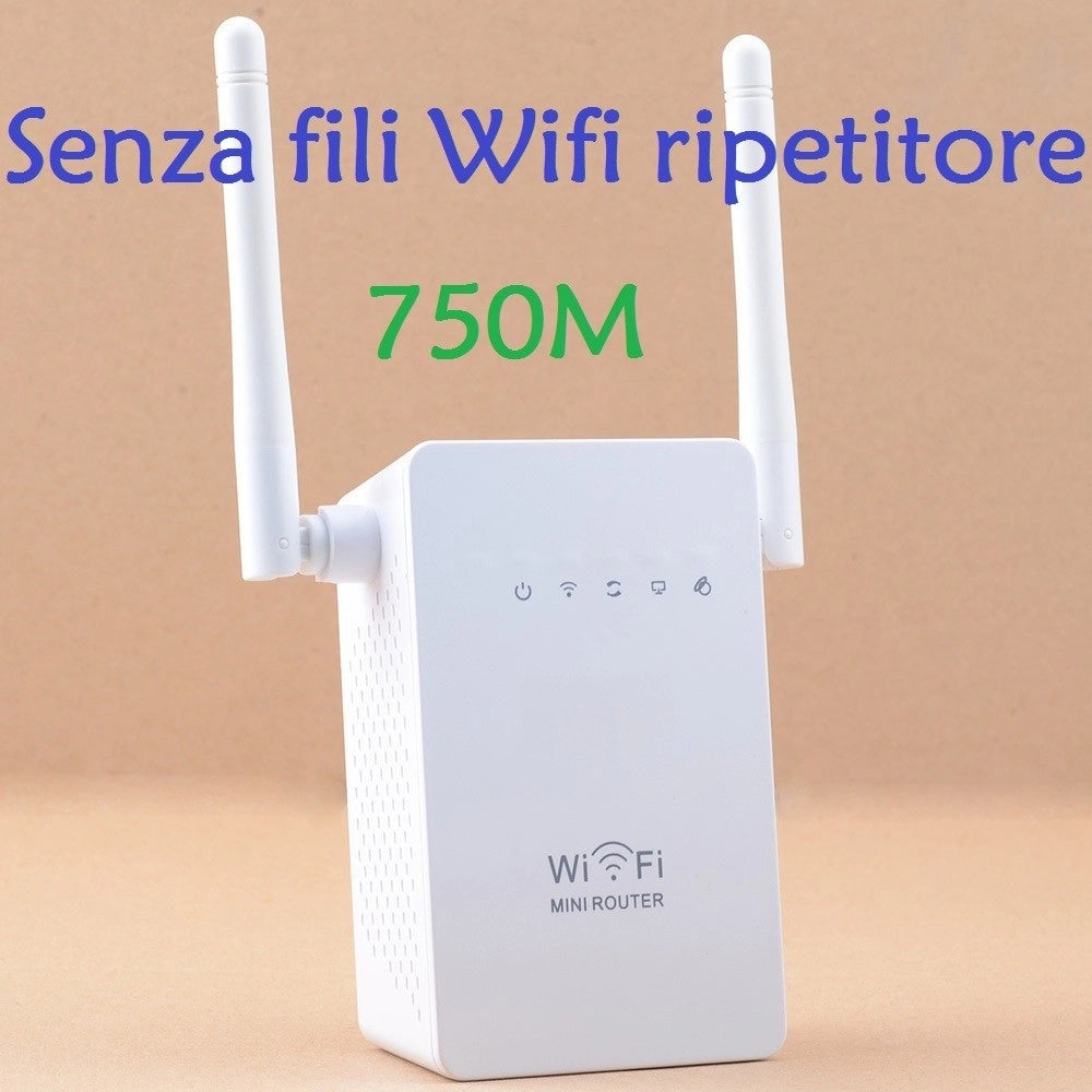 Trade Shop - Boas 750m Wireless-n Lan Wifi Ripetitore Ap Estensione Wifi 2.4g Con 2 Antenne -