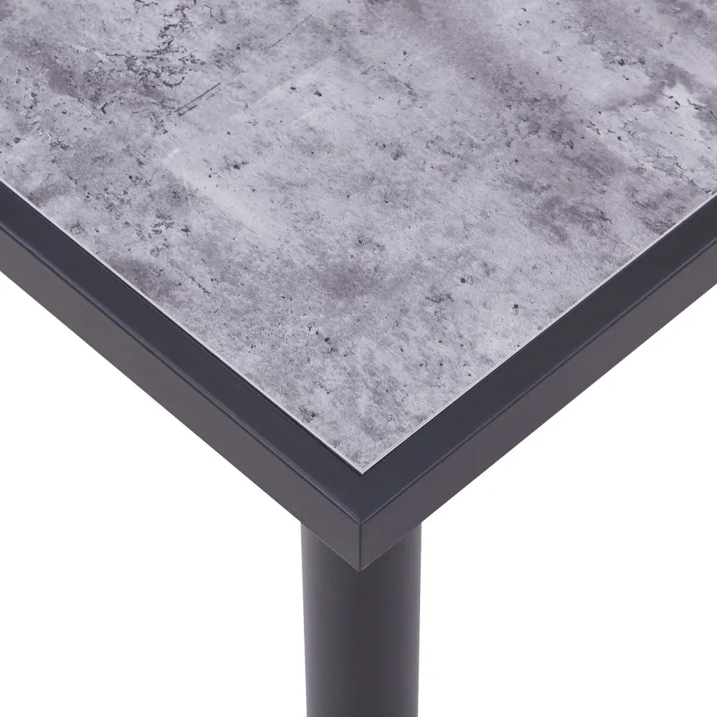 Tavolo da Pranzo Nero e Grigio Cemento 160x80x75 cm in MDF 281859