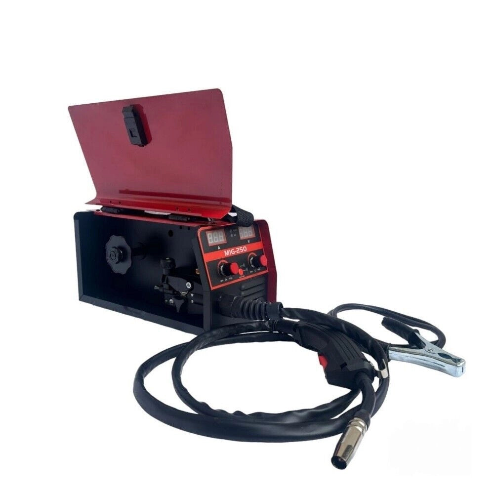Saldatrice a elettrodo e filo bobina inclusa Continuo MIG-250 display digitale cavi inclusi