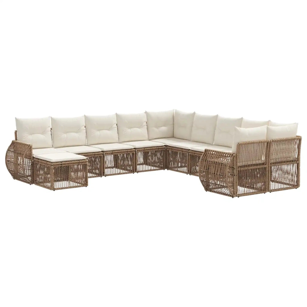 Set Divano da Giardino 11 pcs Beige polyrattan 3435618