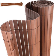 Schermo PVC per giardino - separazione balcone e giardino - schermo per terrazzo e giardino - marrone 0,8x3m 2pz