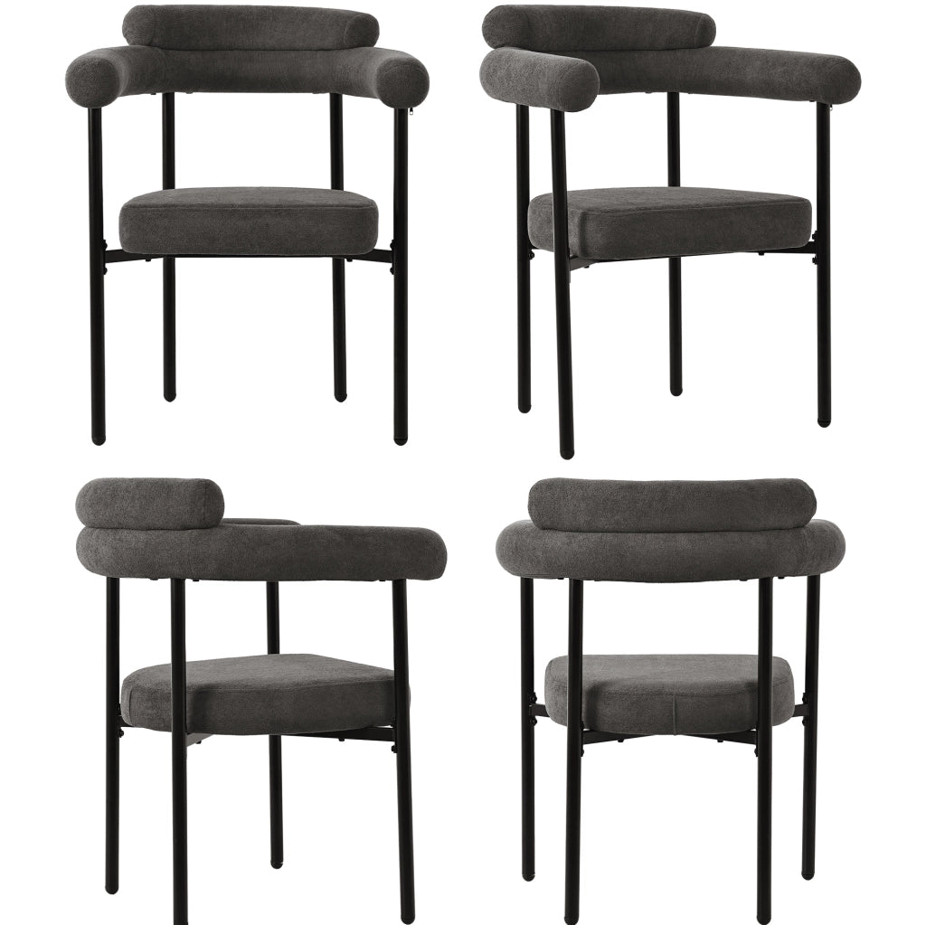 Set da pranzo con tavolo e 4 sedie in velluto