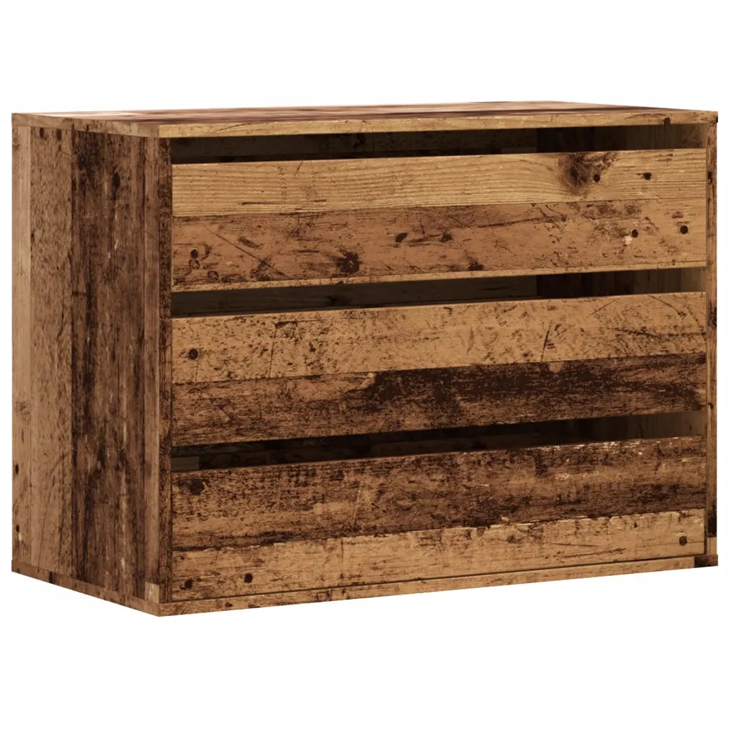Cassettiera Angolare Legno Antico 80x41x58 cm Legno Multistrato CFW6385165