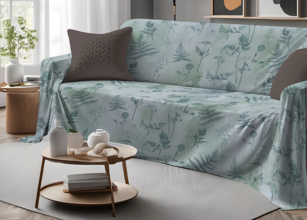 Telo Arredo Granfoulard Copritutto Salvadivano 100% Cotone Dis. Soffione - Singolo - Verde