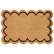 Zerbino in cocco naturale con fondo in gomma 60 x 90 cm Decorazione antiscivolo Design ondulato Tappeto di benvenuto