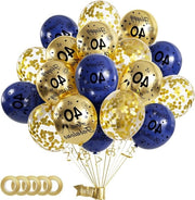 Decorazione di compleanno Premium - 40 anni - 15 pezzi - Blu Oro - Set di palloncini - Decorazione di festa - 30 cm - Per bambini adulti - Festa di compleanno accessori