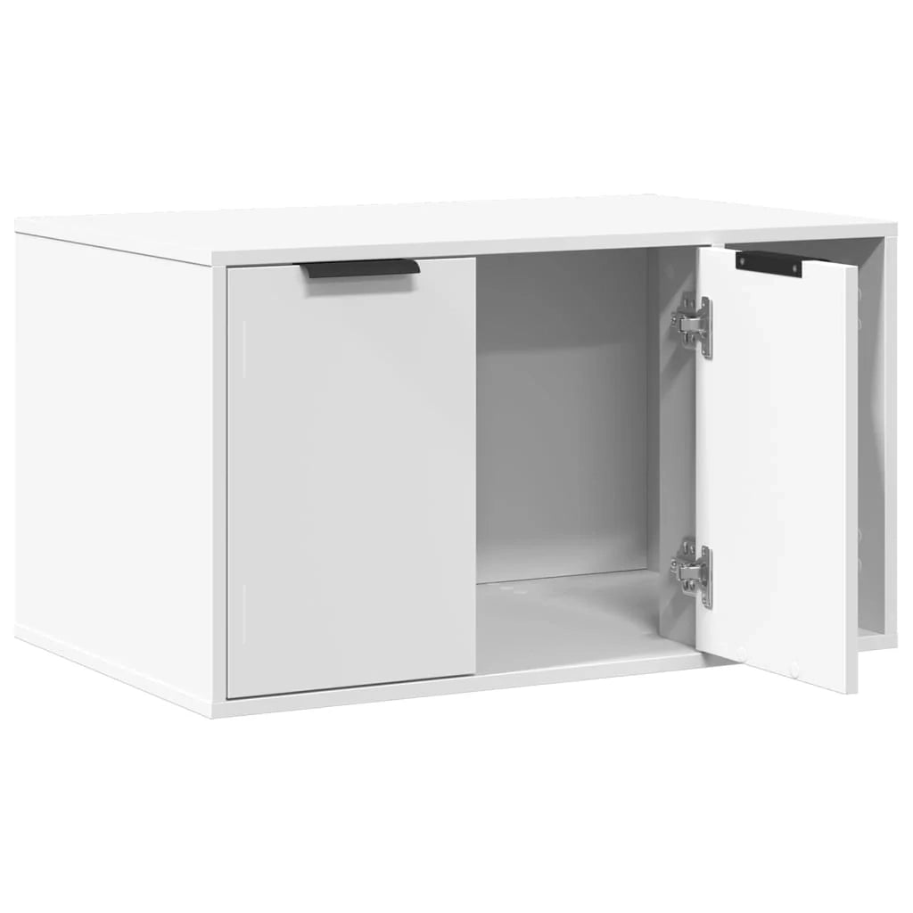 Mobiletto per lettiera per gatti in legno ingegnerizzato bianco 02_0043313