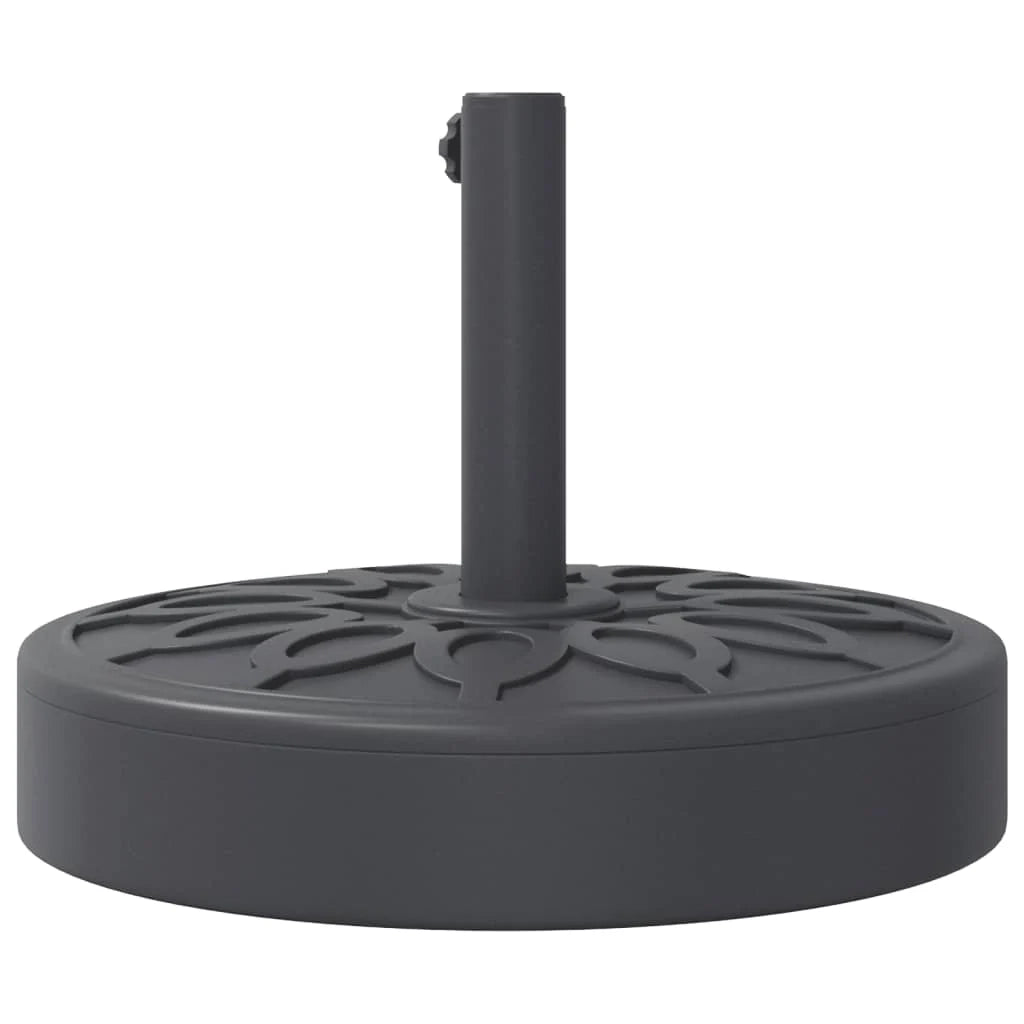 Base rotonda per ombrellone per pali da 38-48 mm 45 x 35,5 cm stabilità rinforzata design senza tempo in PE nero 02_0056646