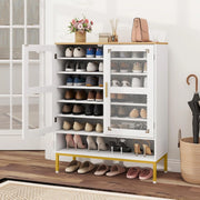 Scarpiera a 7 livelli, scarpiera con ripiani regolabili, scarpiera autoportante con ventilazione, cassettiera per ingresso e corridoio (bianco, 80 x 37 x 106 cm)