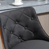 Set 2 Sgabelli da Bar Girevoli ad Altezza Regolabile per Cucina e Soggiorno, 47.5x50x93.5-116 cm, Nero e Noce