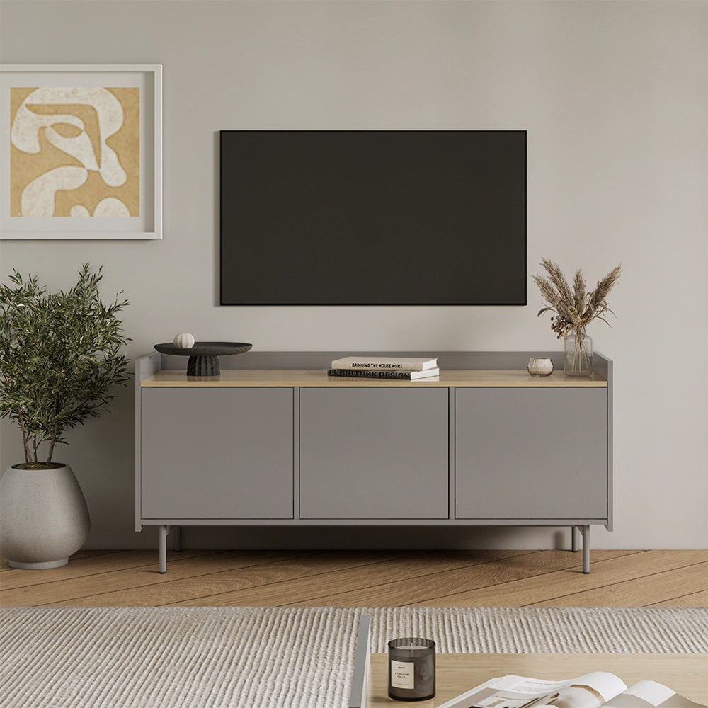 Vicco Mobile tv Grigio/quercia 140 x 63 cm con 3 porte