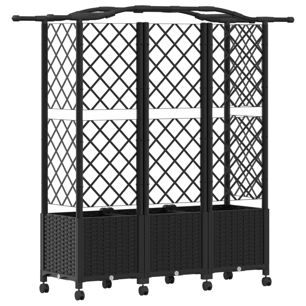 Letto Rialzato con Griglia e Tetto Nero 163 x 40 x 144 cm PP 3423109