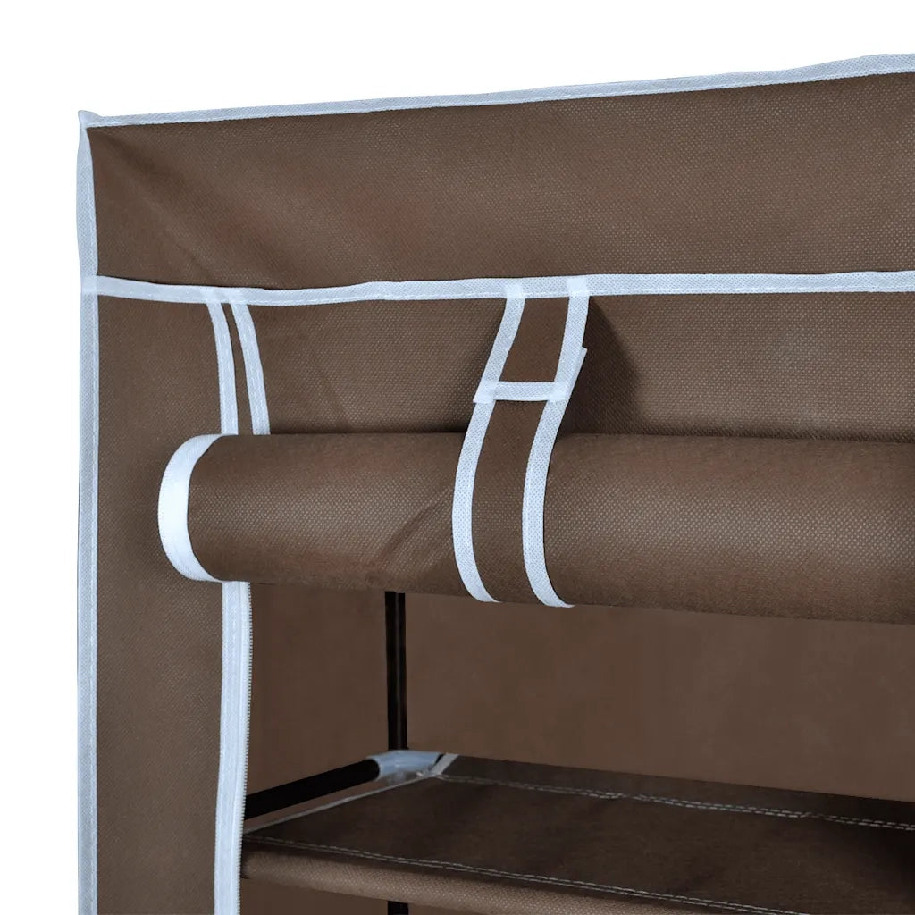 Scarpiera-Scaffale per scarpe in Tessuto Richiudibile 57 x 29 x 162 cm Marrone