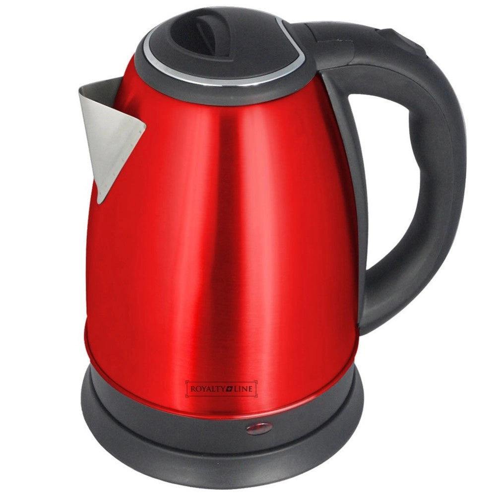 Trade Shop - Bollitore Elettrico In Acciaio Inox 1,8lt 2200w Acqua Calda Bollilatte Rosso -