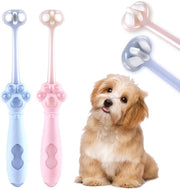 Set di 2 spazzole per denti per cani con 3 facce. Queste spazzole per denti per cani sono dotate di una tecnologia a spazzola unica per la cura della bocca del vostro animale domestico e sono adatte per cani di taglia media e piccola.