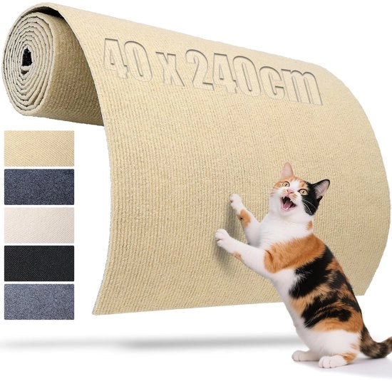 Matto di protezione per gatti autoadesivo 240 x 40 cm pannelli per gatti pannelli per muro khaki protezione contro graffi per gatti per DIY pannelli per gatti gatti torre per gatti arredamento per muro
