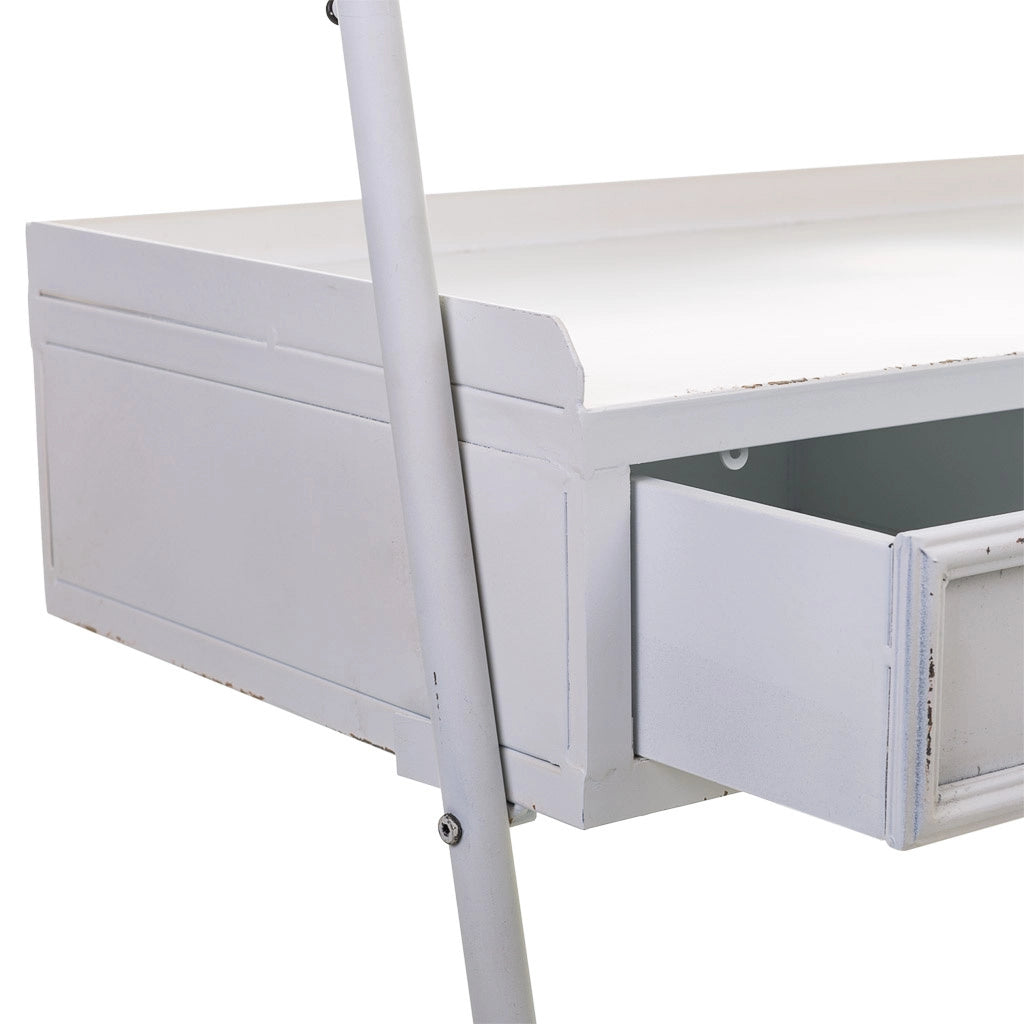 Scaffale da scrivania in metallo bianco 107x45x188h