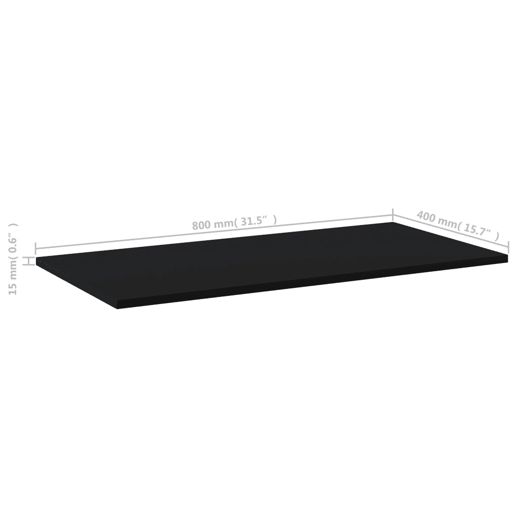 Ripiani per Libreria 8pz Neri 80x40x1,5cm in Legno Multistrato 805333