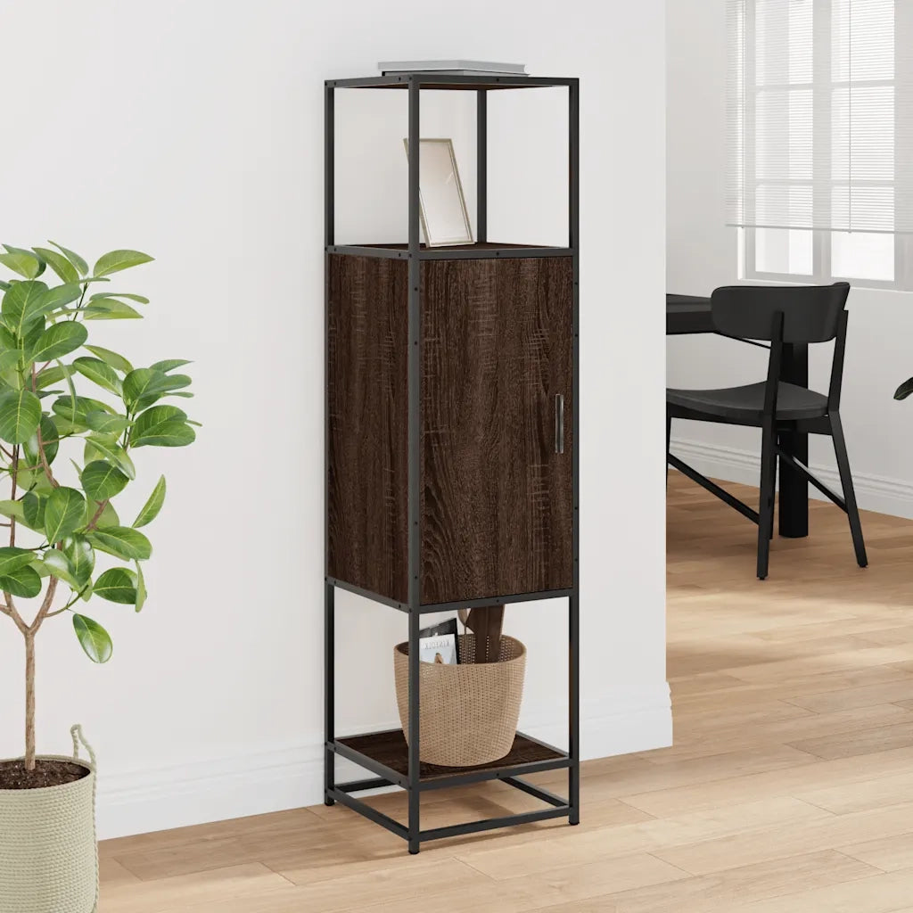 Credenza Rovere Marrone 35,5x35x139cm Legno Multistrato Metallo