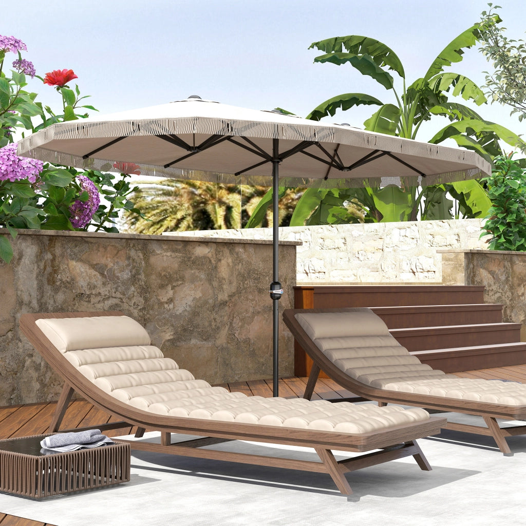 Ombrellone da Giardino ¨C zephmum ¨C Crema 4.5x2.7 m