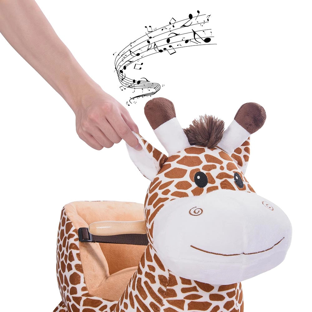 Giraffa a Dondolo Cavalcabile Peluche Giocattolo Bambini con Suono