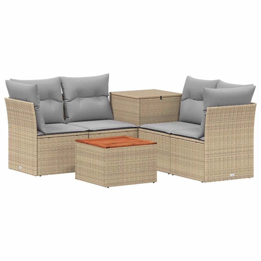 Set di divani 6 pz Beige e Grigio Chiaro 3447365
