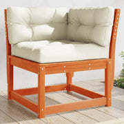 Divano Angolare Giardino Cuscini-Sofa da Giardino-Divanetto da esterno Marrone Cera 73x73x78 cm Pino