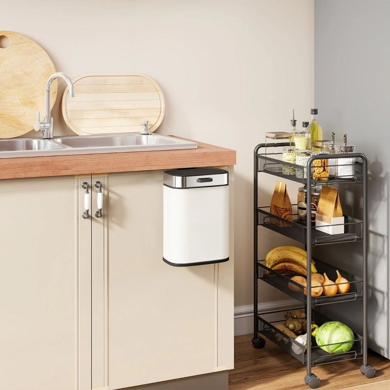 PATTUMIERA 5 L da appoggio o appendibile Acciaio inox Bianco crema