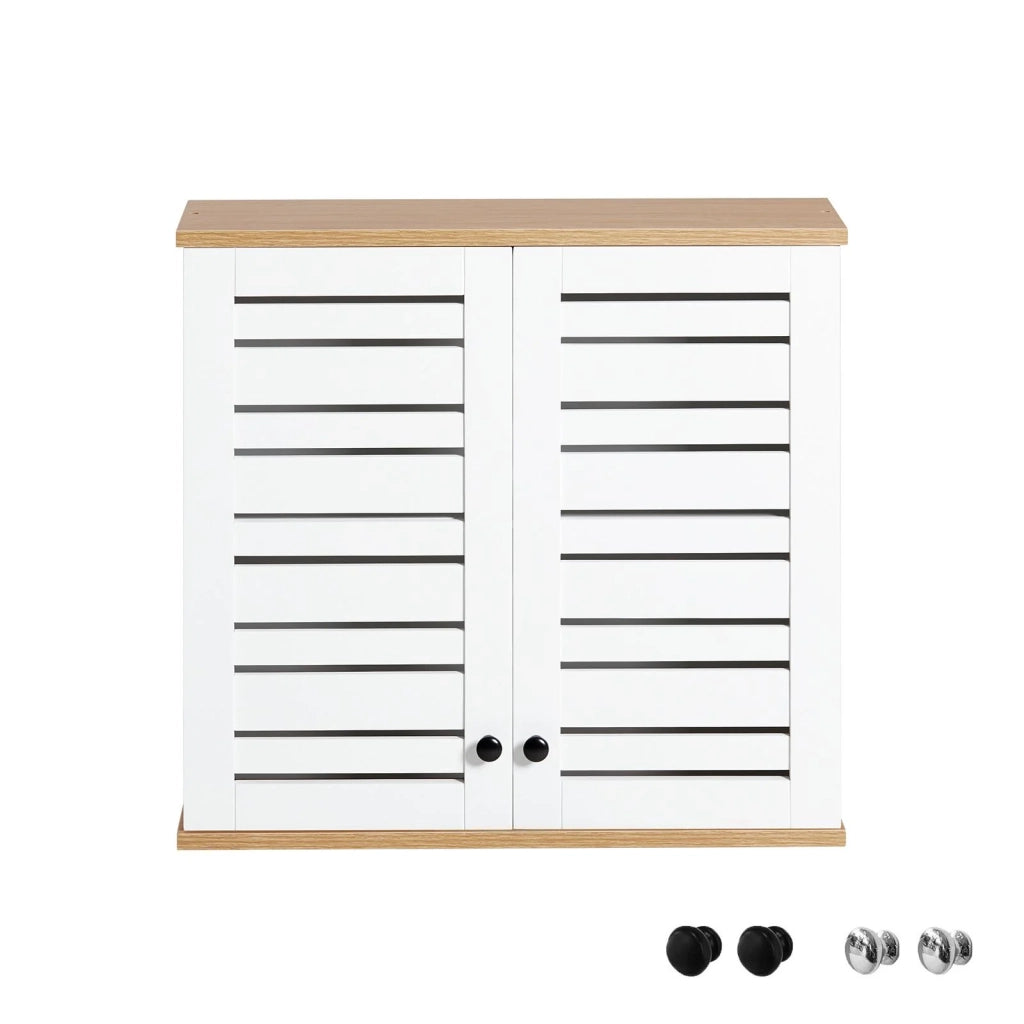 Pensile Bagno Pensile Cucina Armadietto Bagno Armadietto 2 Ripiani Montabile a Parete BZR42-W