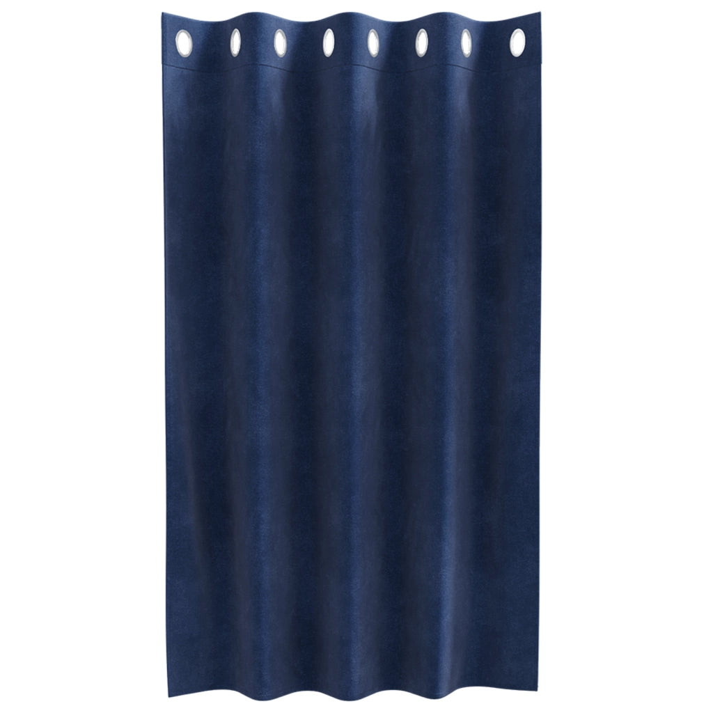 Tende Blackout  con Occhielli 2 pz Blu Scuro Velluto