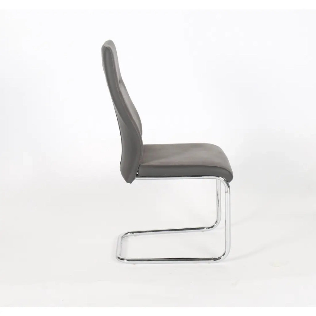 Sedie OLIVIER design in metallo e tessuto colore grigio - Set di 4