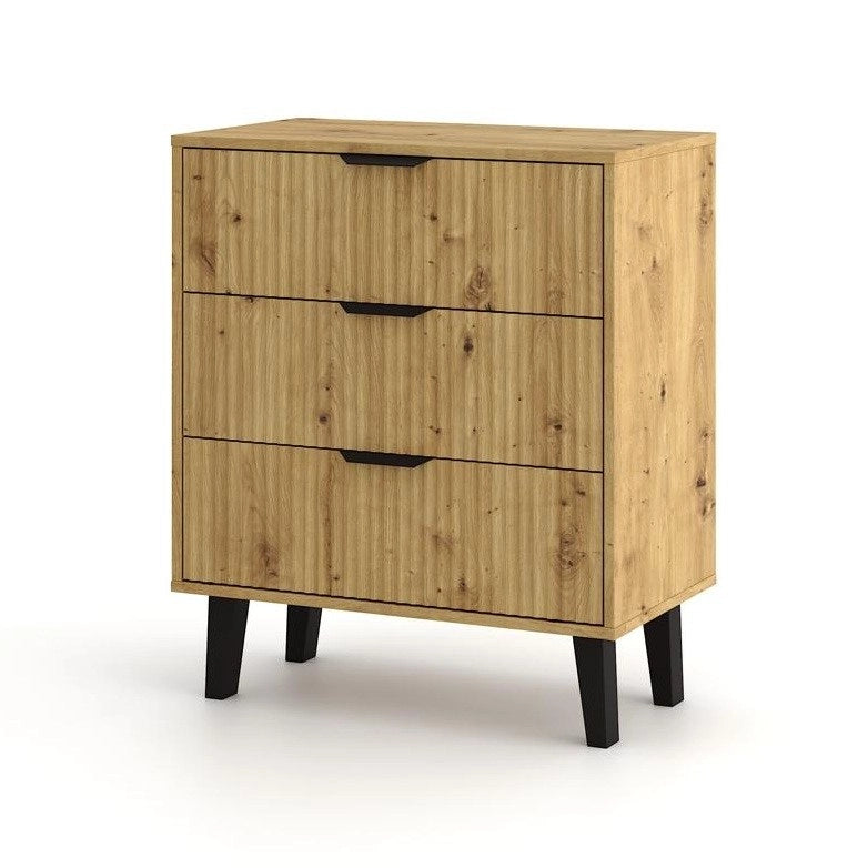 Cassettiera SCANDI 3s slim rovere artisan per camera e soggiorno