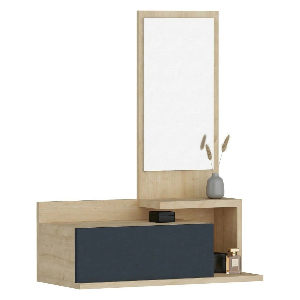 Minerbe, Mobile da Ingresso Specchio Incluso, 60x31x90h cm Marrone Rovere