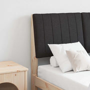 Testiera imbottita-Testiera con Cuscini-Testata Nero 120 cm Pino massello 454440