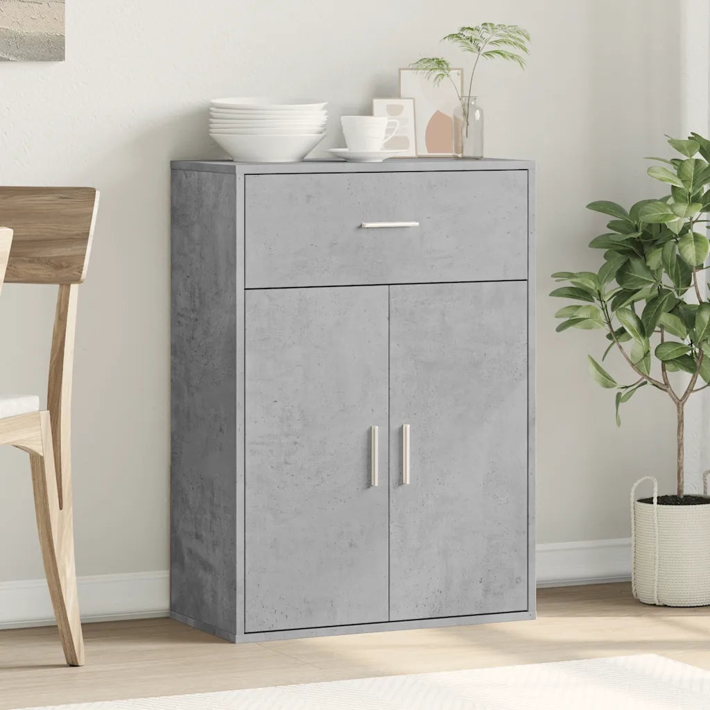 Credenza Grigio Cemento 60x30x84 cm in Legno Multistrato