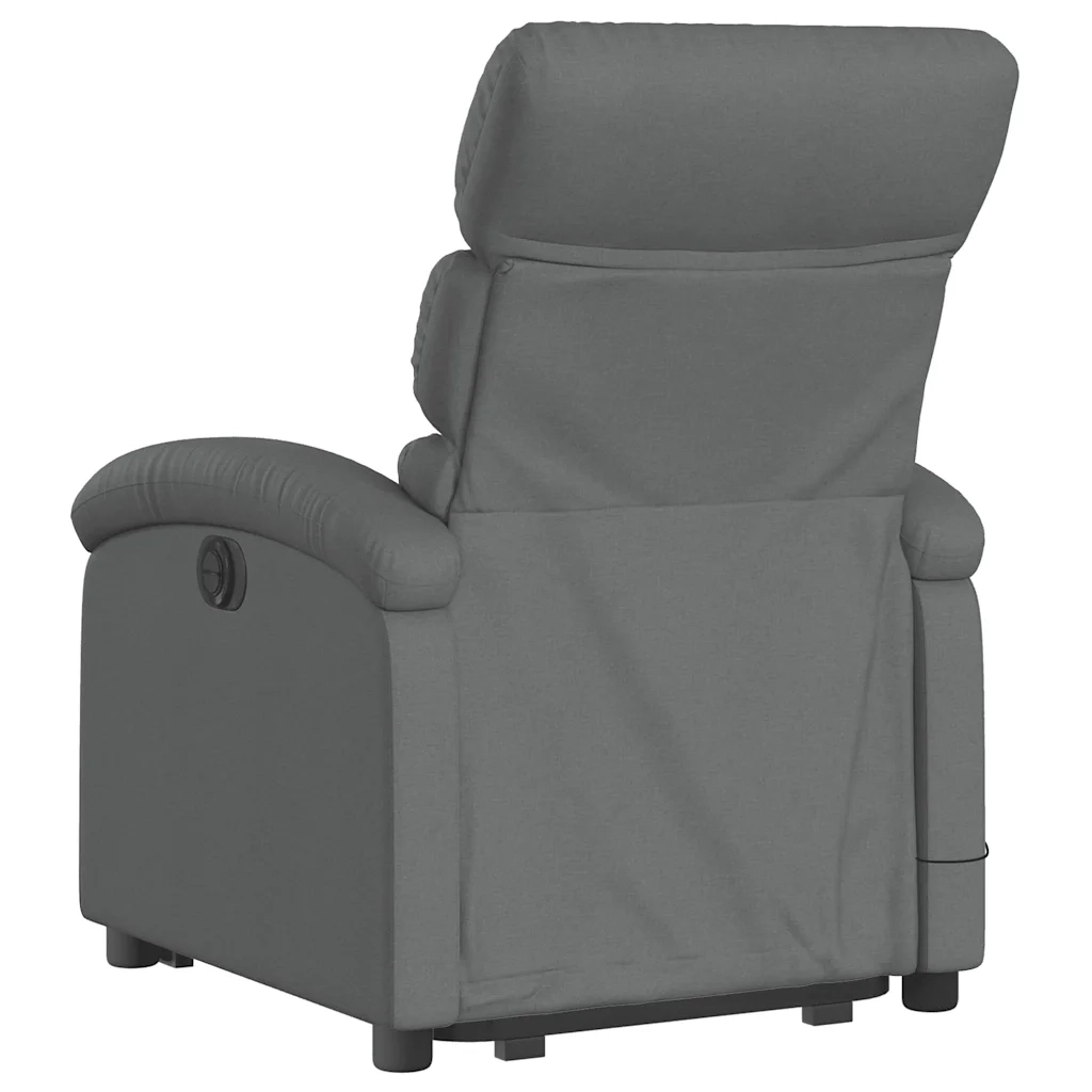 Poltrona Alzapersona Massaggi Reclinabile Grigio Scuro Tessuto 3203991