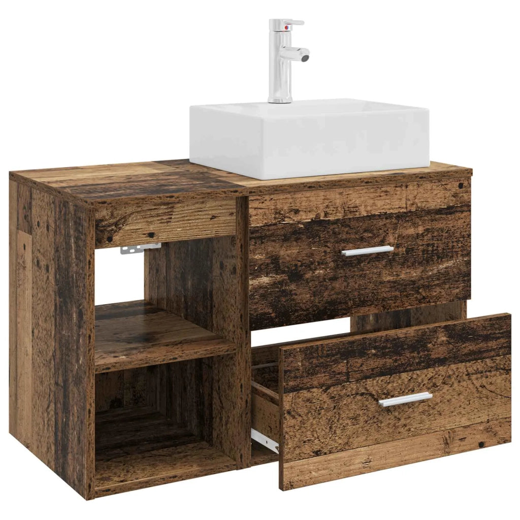Set di mobili per il bagno 2 pcs Legno antico 3403894