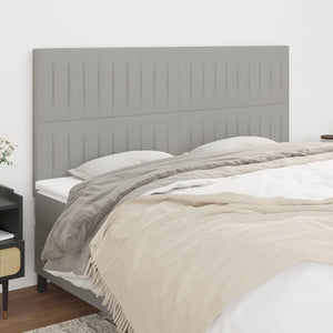 Testiere 4 pz Grigio Chiaro 100x5x78/88 cm in Tessuto