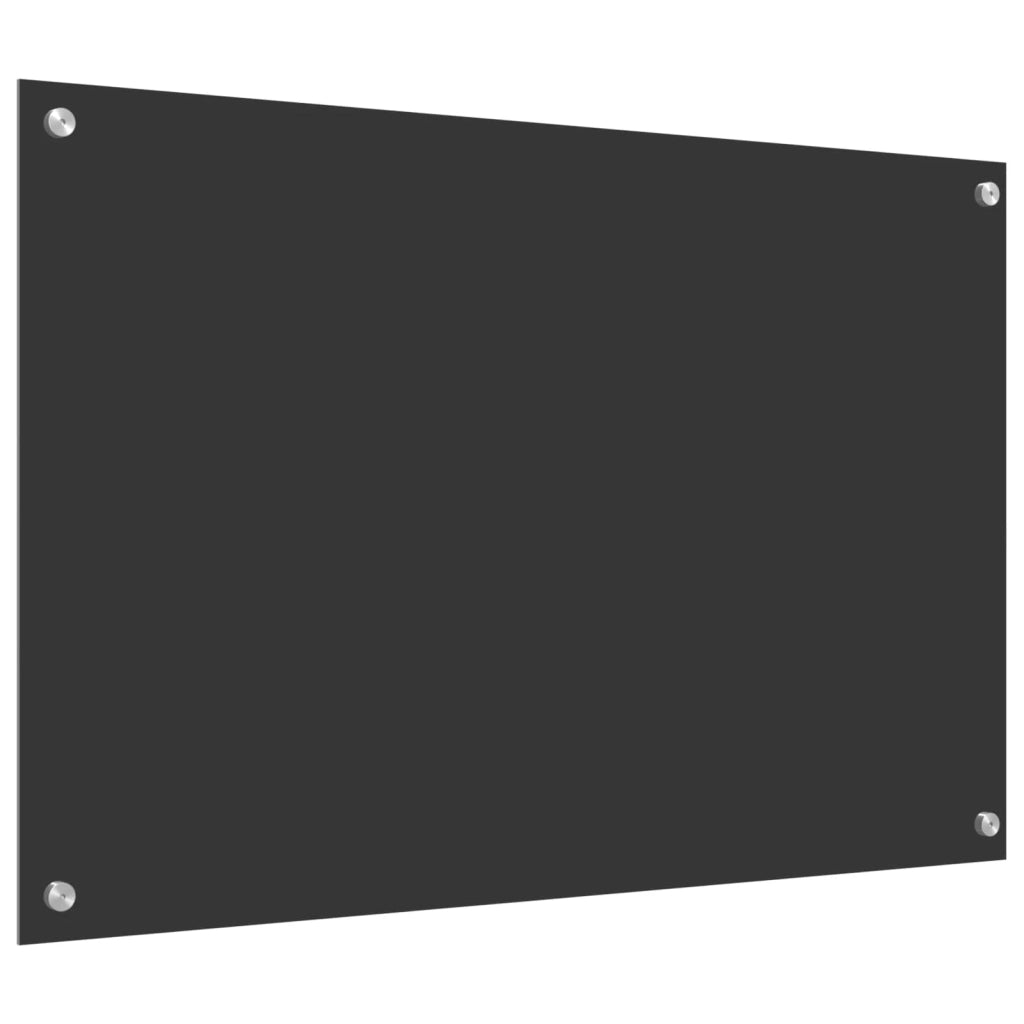 Paraschizzi moderno per cucina 90 x 60 x 0,6 cm resistente al calore facile da installare vetro temperato grigio scuro 02_0058455