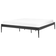 Letto matrimoniale con rete a doghe in metallo nero 180 x 200 cm stile moderno industriale