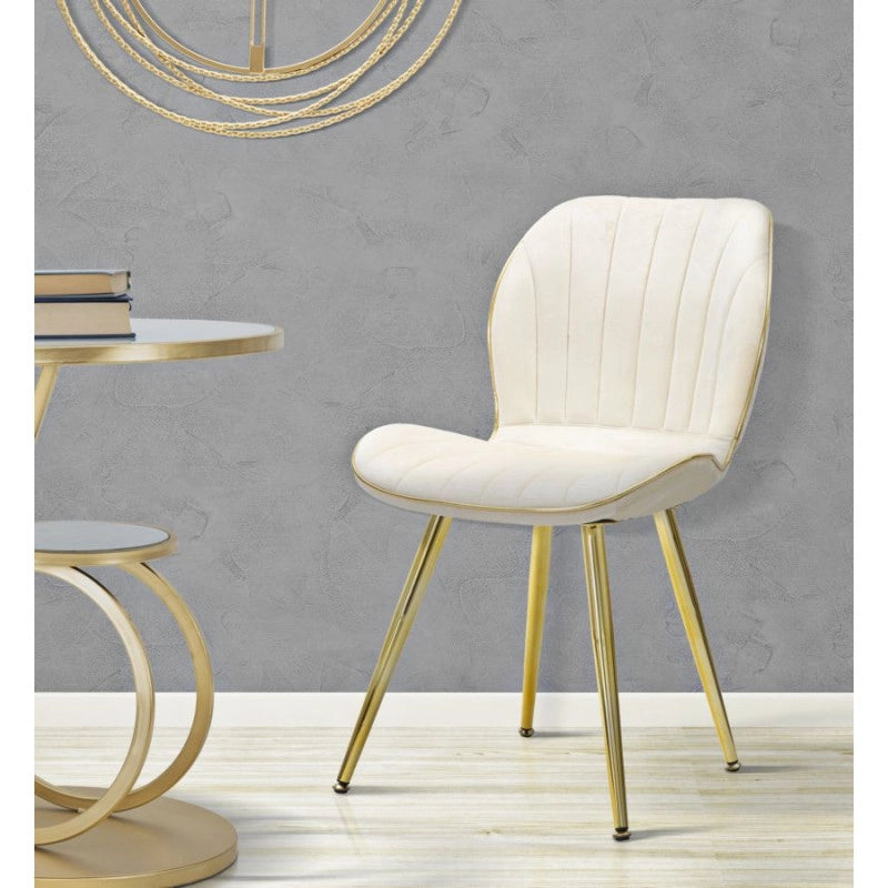 Sedia Paris Space Crema /gold Set 2 Pz cm 46x58x77