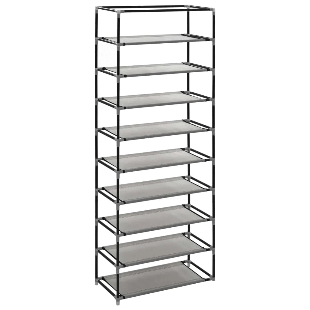 Scarpiera mobile contenitore per scarpe mobile ingresso/corridoio/soggiorno con coperchio 57 x 29 x 162 cm tessuto grigio 02_0021410
