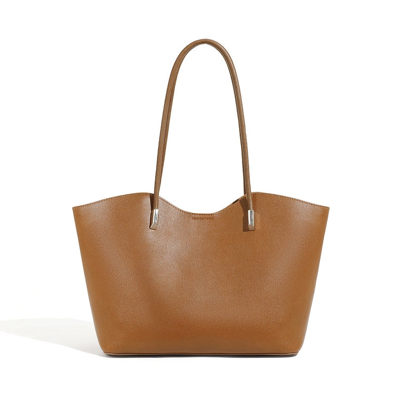 Borsa a tracolla da donna in vera pelle marrone
