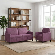 Set di Divani con Storage 2 pz Viola Poliestere 3429231