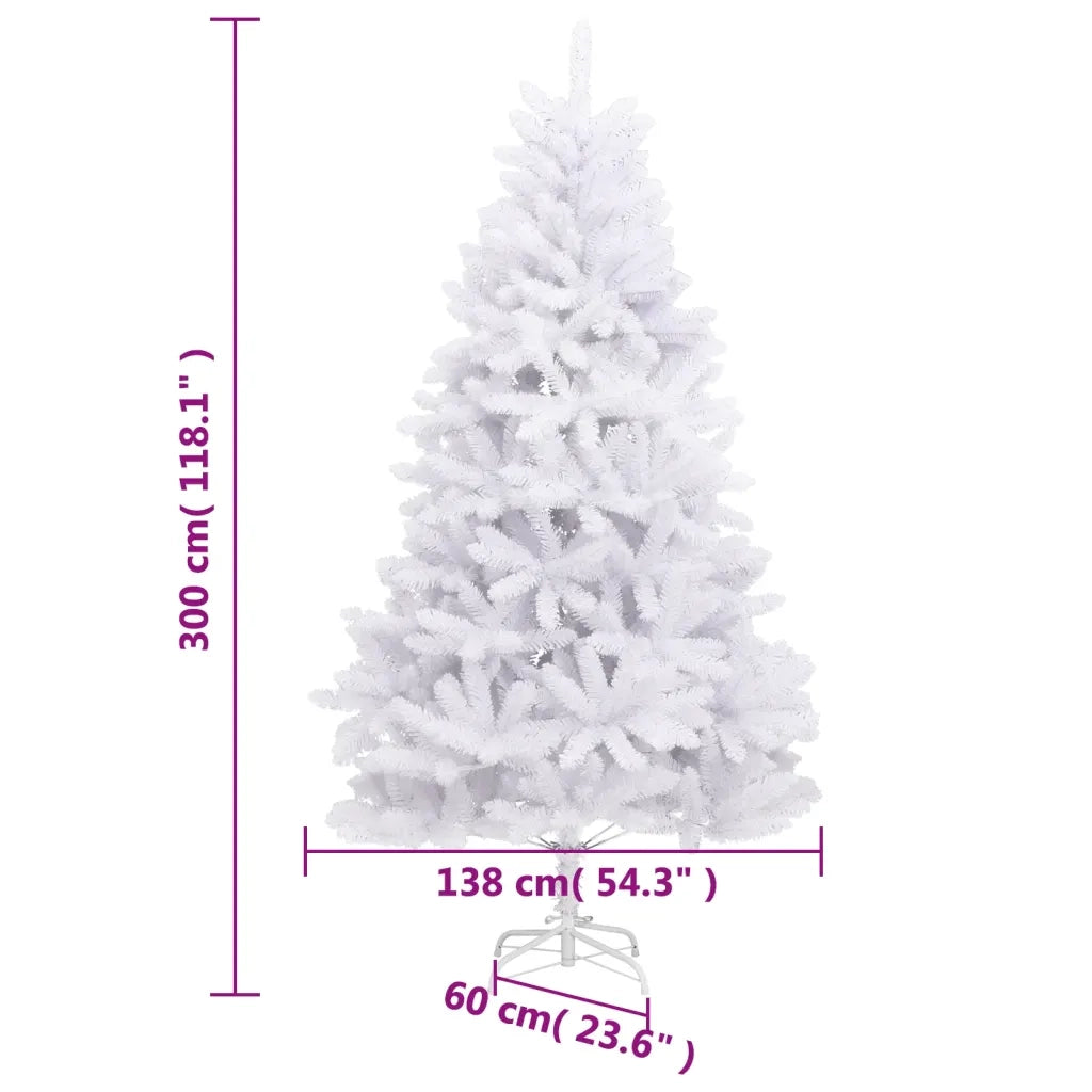 Albero di Natale Artificiale Incernierato con Base Bianco 300cm 357790