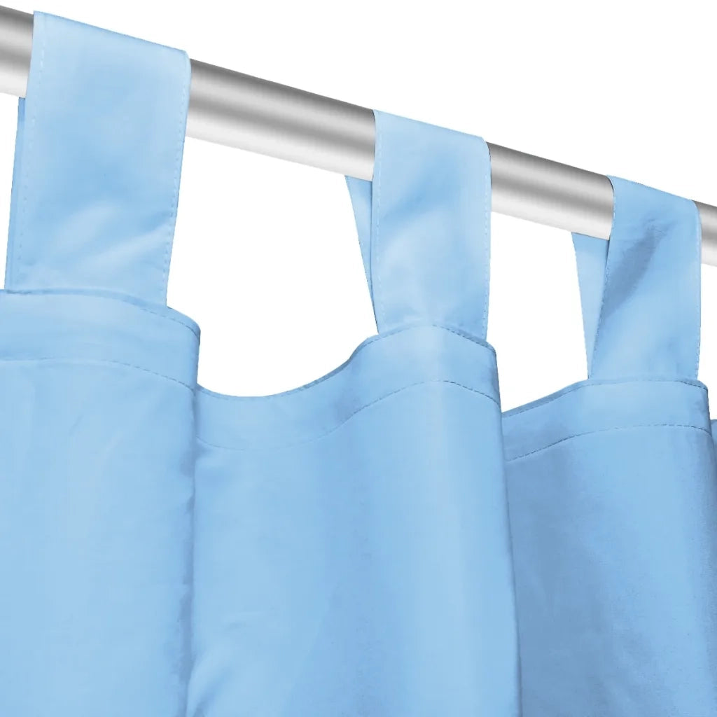 2 Pz Tende in Micro Raso con Passanti 140x175 cm Turchesi 132219
